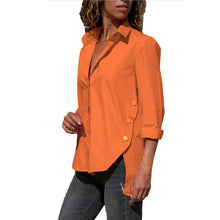 Load image into Gallery viewer, Camisa Irregular de chifón de oficina para mujer, blusa femenina de manga larga negra blanca y roja, camisetas de verano 2020 para mujer, Tops de talla grande 5XL
